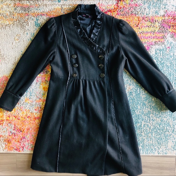 Betsey Johnson Jackets & Blazers - Betsey Johnson Black Wool Long Pea Coat 🧥